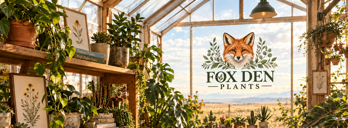Fox Den Plants Hero Banner with Logo Fox